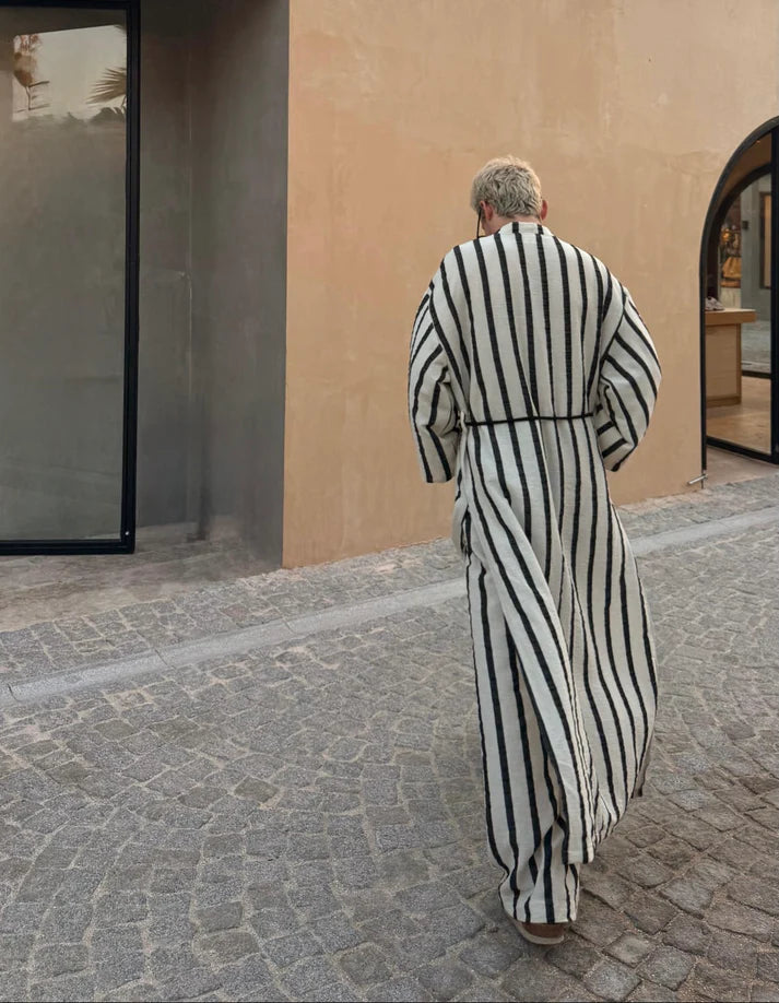 Pamuk Çizgili Kimono
