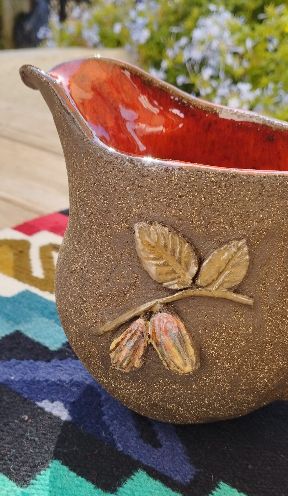 Stoneware Kakao Sürahisi Kırmızı (4 Kişilik)