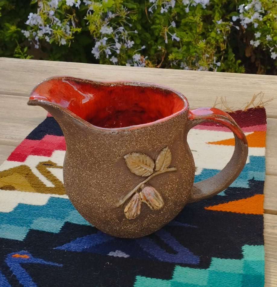 Stoneware Kakao Sürahisi Kırmızı (4 Kişilik)