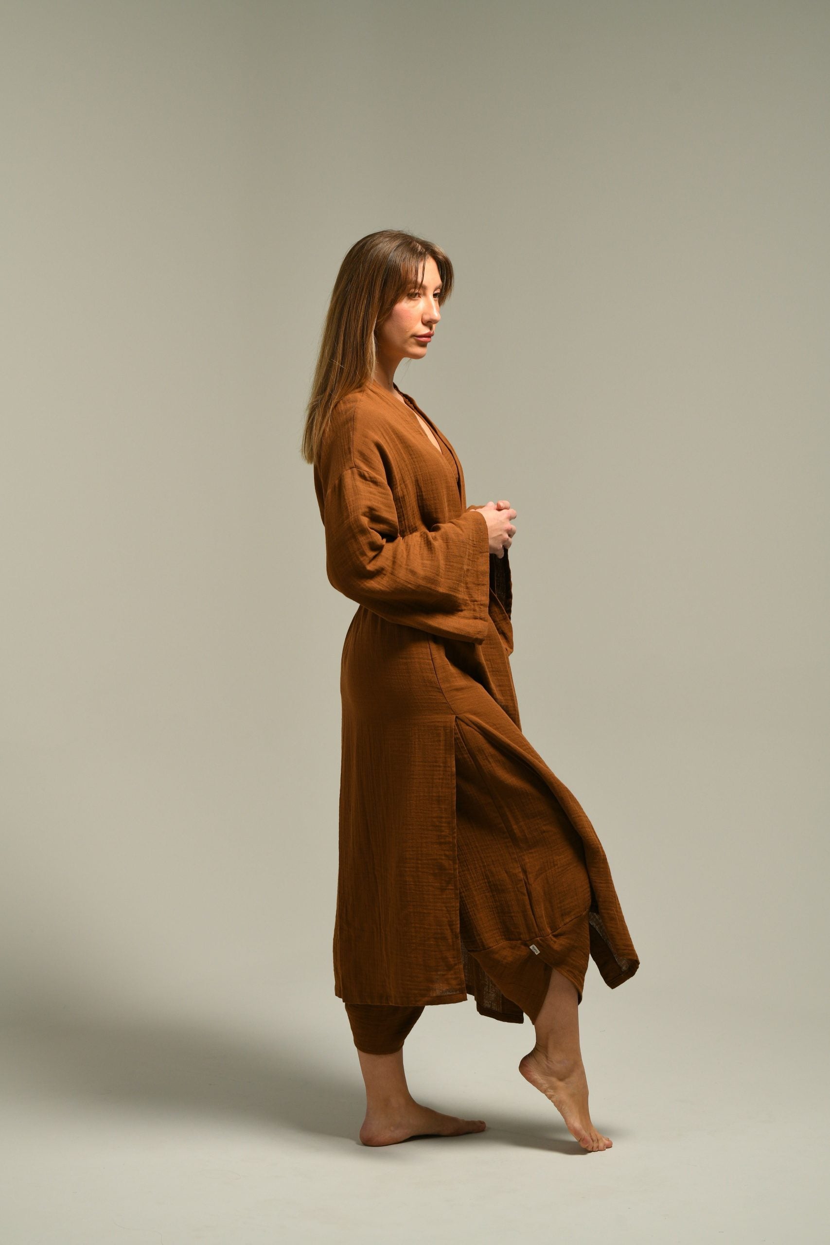 Mocha Uzun Kimono